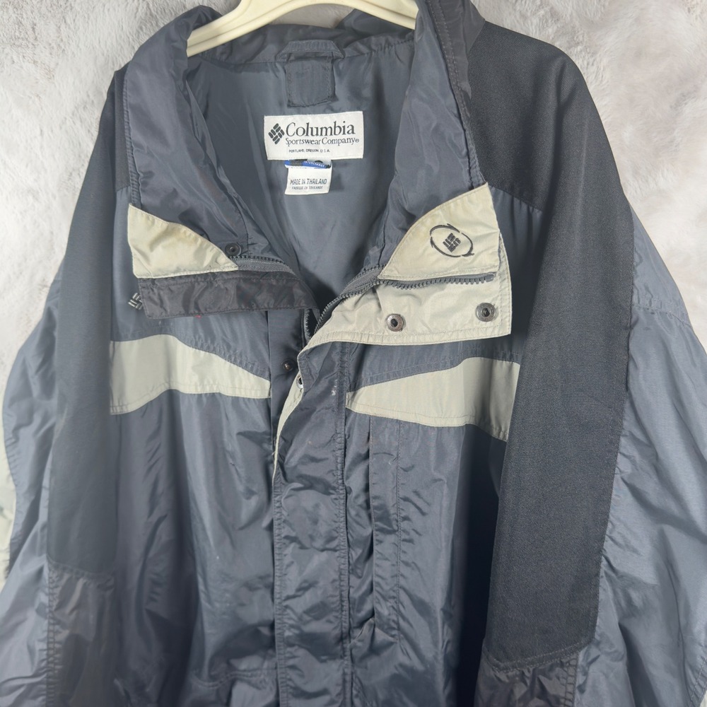 Columbia Mens XXL Crossterra Interchange Jacket Gray Black Windbreaker‎ Vintage